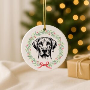 Alternative view of Custom Pet Portrait Ornament – Rhodesian Ridgeback, Rottweiler, Russell Terrier