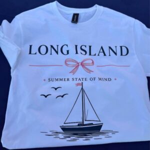 Alternative view of Long Island Summer State of Mind T-Shirt, Coastal Sailboat Tee, Long Island New York Shirt, Beach Lover Graphic Tee, Nautical Shirt
