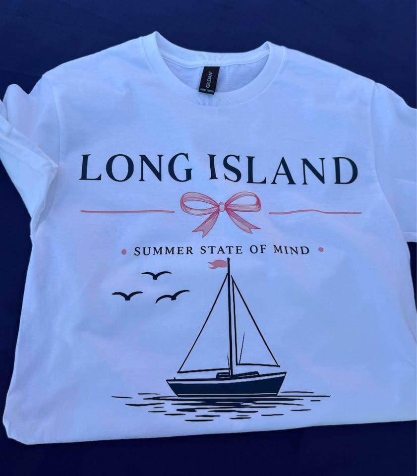 Long Island Summer State of Mind T-Shirt, Coastal Sailboat Tee, Long Island New York Shirt, Beach Lover Graphic Tee, Nautical Shirt - Image 2