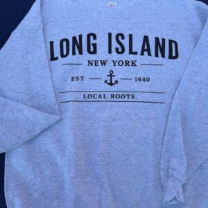 Alternative view of Long Island New York Crewneck Sweatshirt | Local Roots Unisex Crewneck | Coastal NY Sweatshirt | Long Island Gift