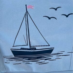 Alternative view of Coastal Sailboat Toddler Sweatshirt | Nautical Toddler Crewneck | Beach Baby Sweatshirt | Summer Toddler Pullover | Coastal Baby Gift