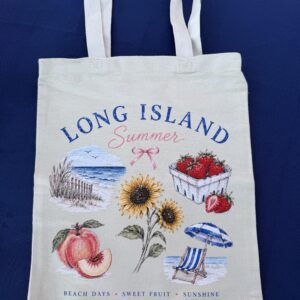 Alternative view of Long Island Summer Tote Bag | Beach Tote | Coastal Long Island Bag | Sunflower Strawberry Peach Market Tote | Long Island Gift