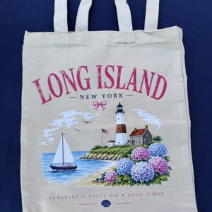 Alternative view of Long Island Tote Bag | Coastal New York Tote | Lighthouse Beach Bag | Long Island Gift | Nautical Summer Tote