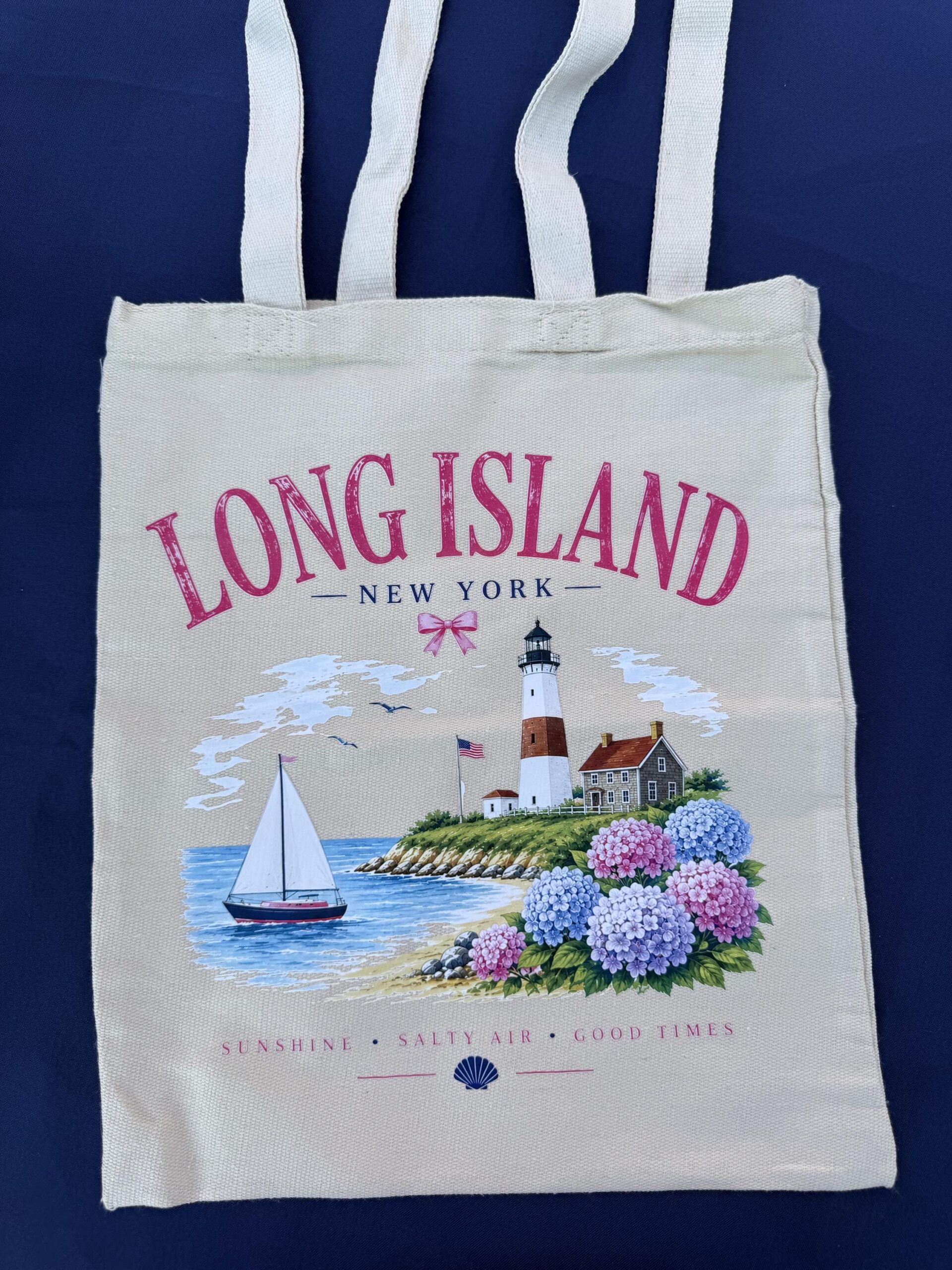 Long Island Tote Bag | Coastal New York Tote | Lighthouse Beach Bag | Long Island Gift | Nautical Summer Tote - Image 2