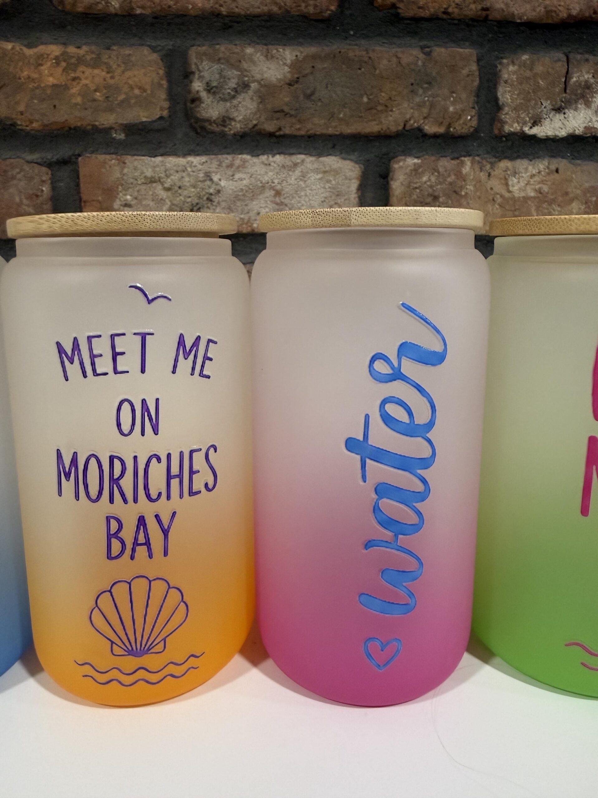 Nautical 16oz Glass Cup with Bamboo Lid & Straw | Long Island Summer Cup | Boat Mode | Vitamin Sea | On Island Time | Custom Bay Cup - Image 3