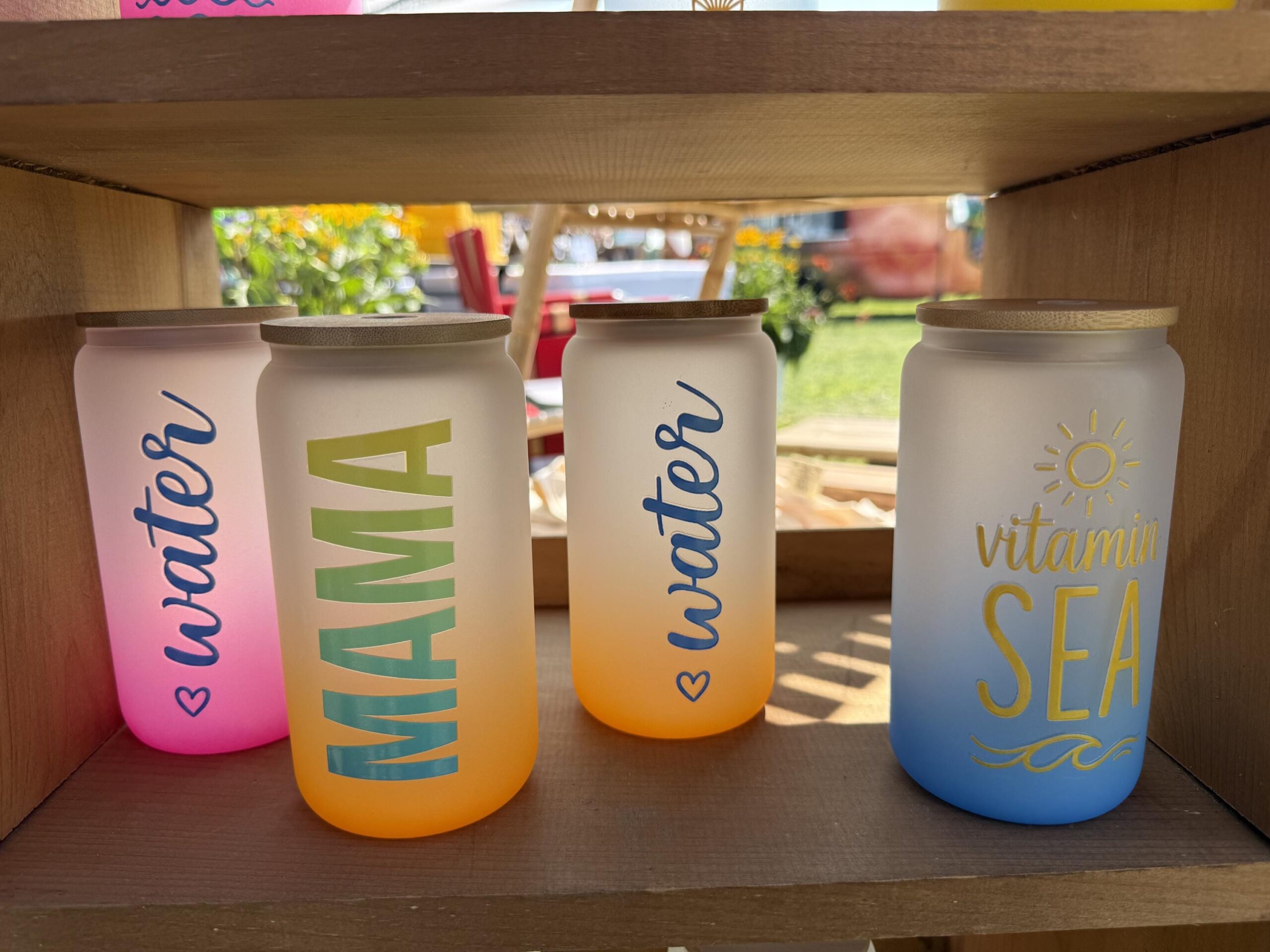 Nautical 16oz Glass Cup with Bamboo Lid & Straw | Long Island Summer Cup | Boat Mode | Vitamin Sea | On Island Time | Custom Bay Cup - Image 8
