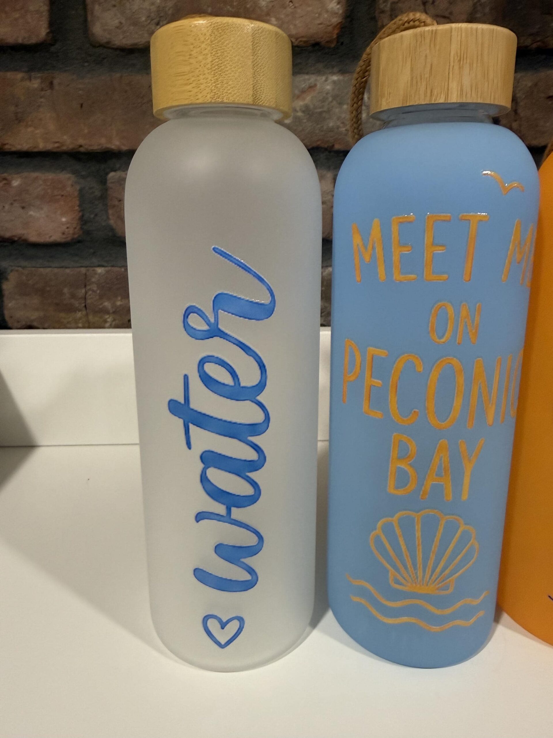 20oz Nautical Glass Water Bottle with Bamboo Lid | Coastal Water Bottle | Long Island Gift | Boat Lover Gift | Beach Water Bottle - Image 3