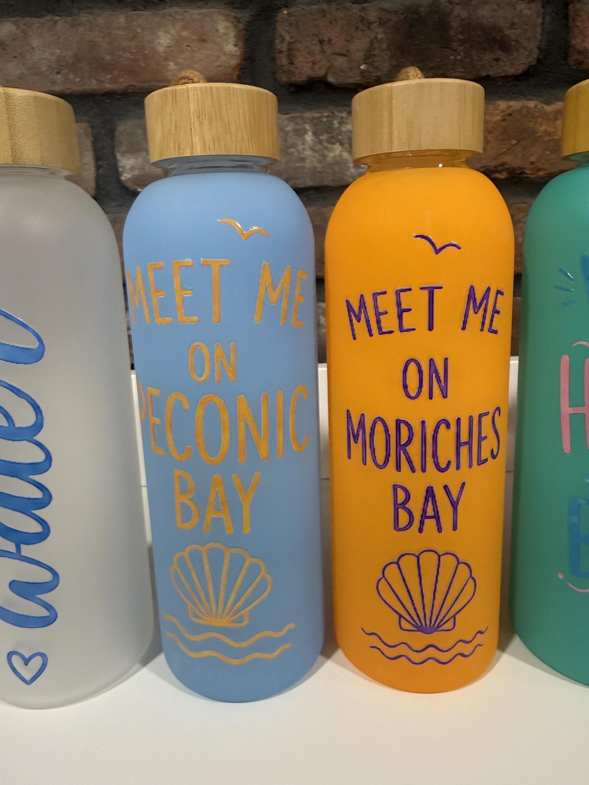 20oz Nautical Glass Water Bottle with Bamboo Lid | Coastal Water Bottle | Long Island Gift | Boat Lover Gift | Beach Water Bottle - Image 5