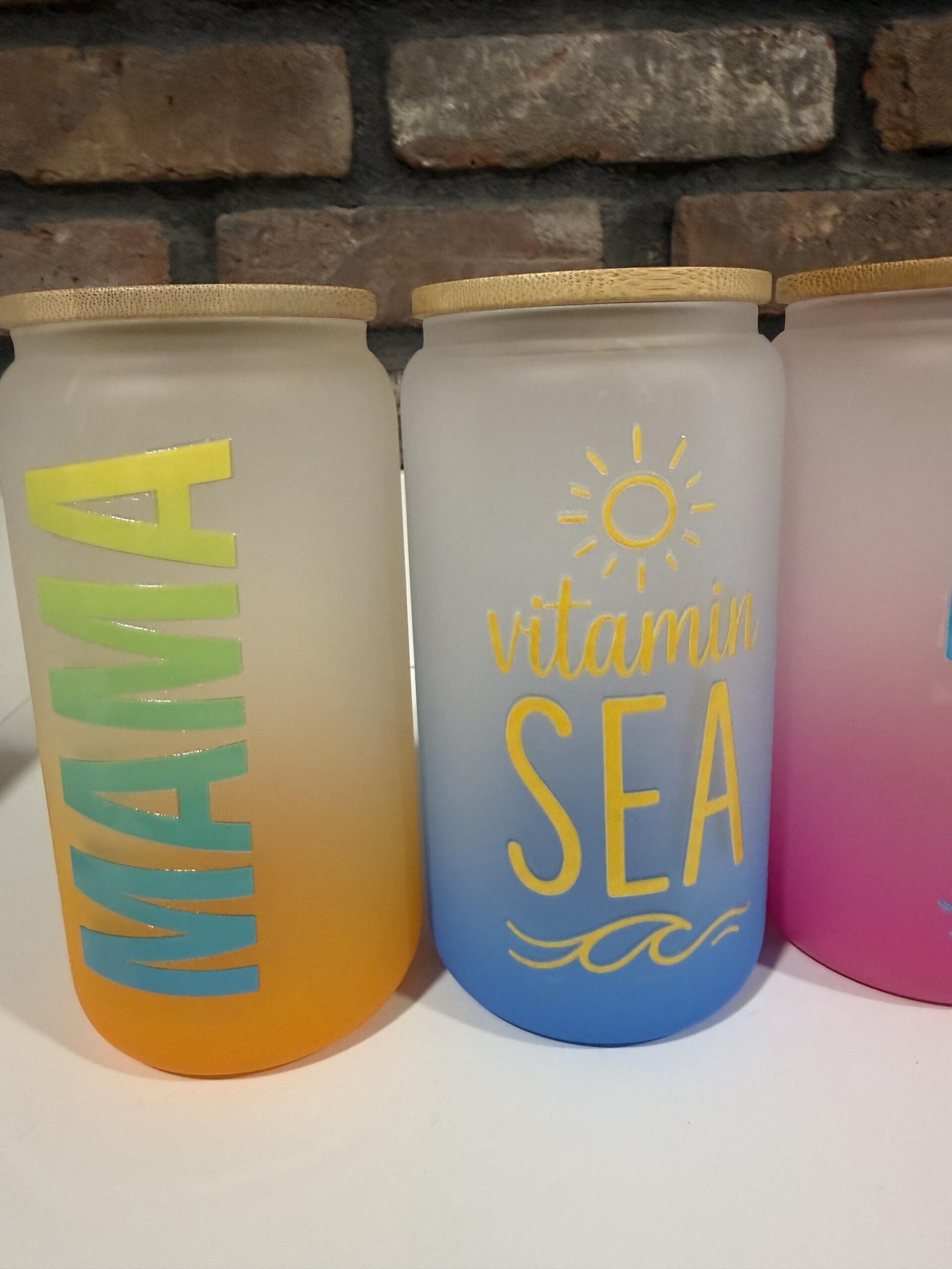 Nautical 16oz Glass Cup with Bamboo Lid & Straw | Long Island Summer Cup | Boat Mode | Vitamin Sea | On Island Time | Custom Bay Cup - Image 4