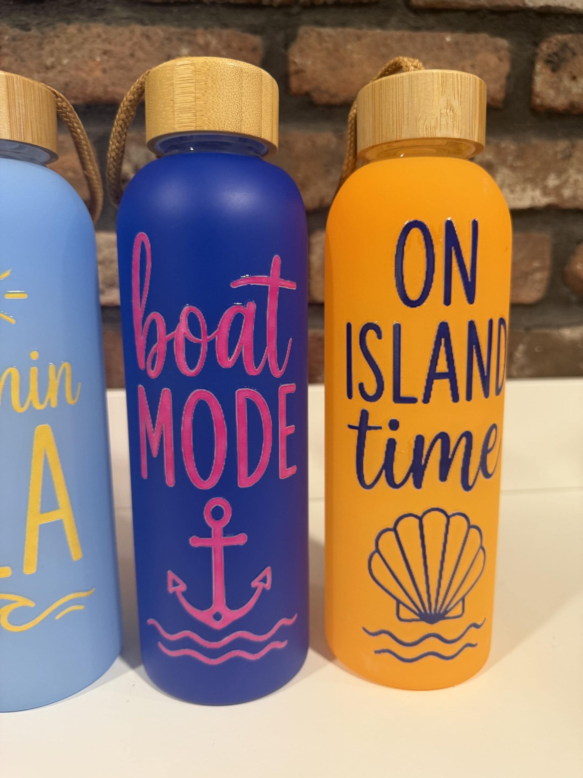20oz Nautical Glass Water Bottle with Bamboo Lid | Coastal Water Bottle | Long Island Gift | Boat Lover Gift | Beach Water Bottle - Image 7
