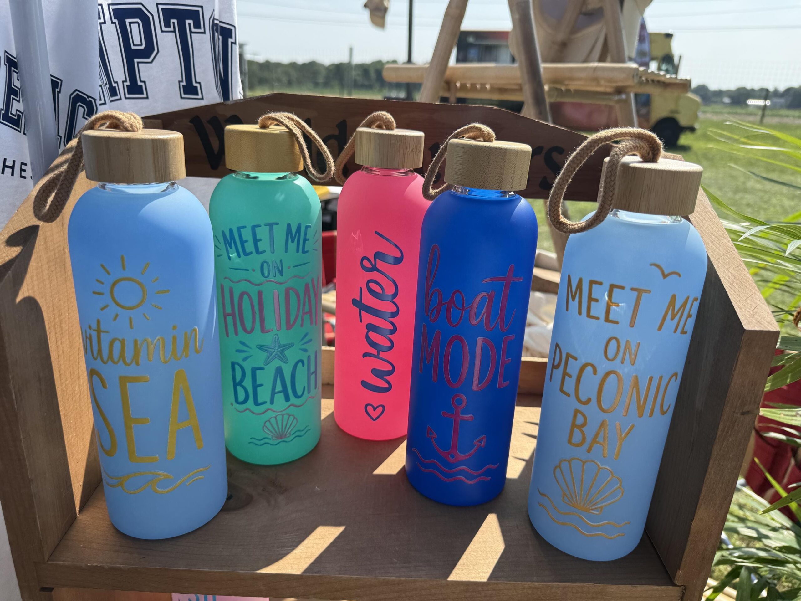 20oz Nautical Glass Water Bottle with Bamboo Lid | Coastal Water Bottle | Long Island Gift | Boat Lover Gift | Beach Water Bottle - Image 8