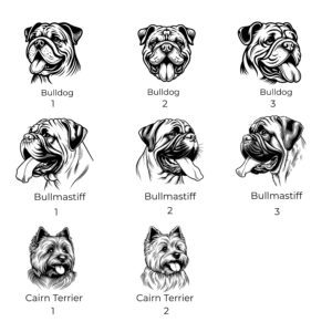 Alternative view of Bulldog, Bullmastiff, Cairn Terrier Custom Pet bottle and bowl