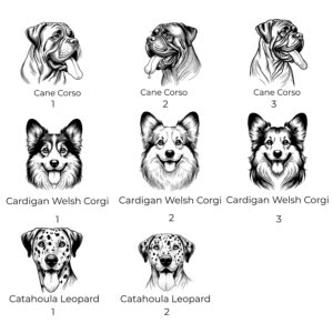 Alternative view of Cane Corso, Cardigan Welsh Corgi or Catahoula Leopard Custom Pet Portrait Bottle and bowl