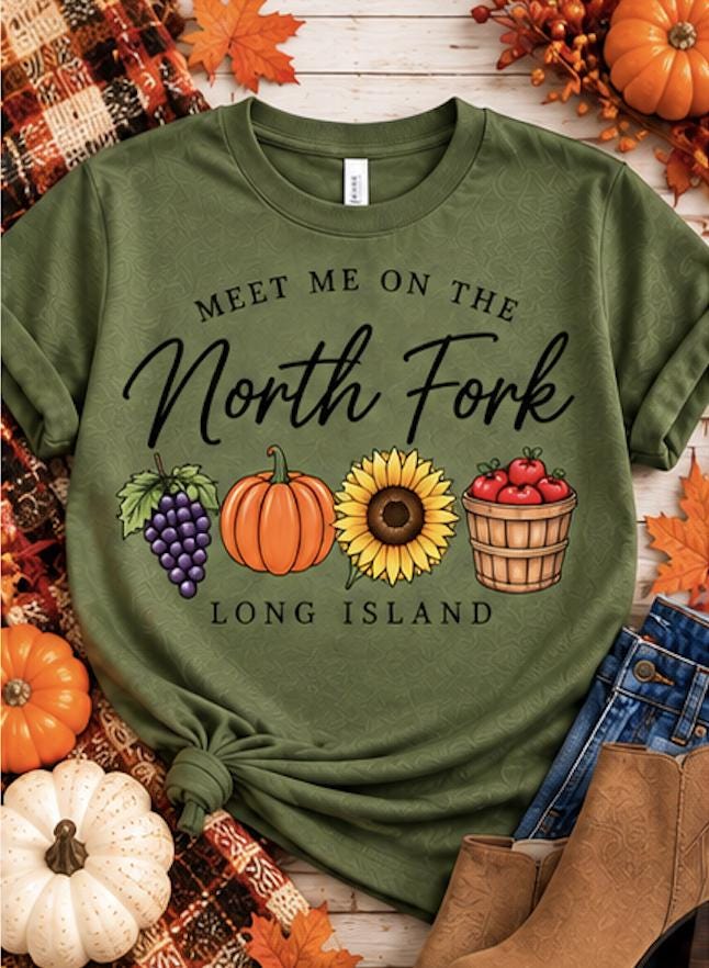 North Fork Long Island Shirt | Meet Me on the North Fork Tee | Long Island Fall Shirt | Winery Shirt | Pumpkin & Apple Picking Tee