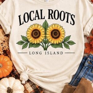 Alternative view of Long Island Shirt | Local Roots Sunflower Tee | Long Island Gift | Sunflower Shirt | Local Long Island T-Shirt | Fall Floral Tee