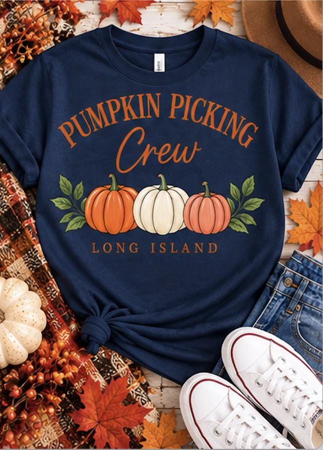 Pumpkin Picking Crew Shirt | Long Island Fall Shirt | Pumpkin Patch Tee | Fall Family Shirt | Apple Picking Tee | Autumn Long Island