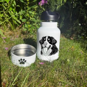 Bernese Mountain, Bichon Frise, Black and Tan Coonhound, Black Russian Terrier Custom Pet Water Bottle and Bowl
