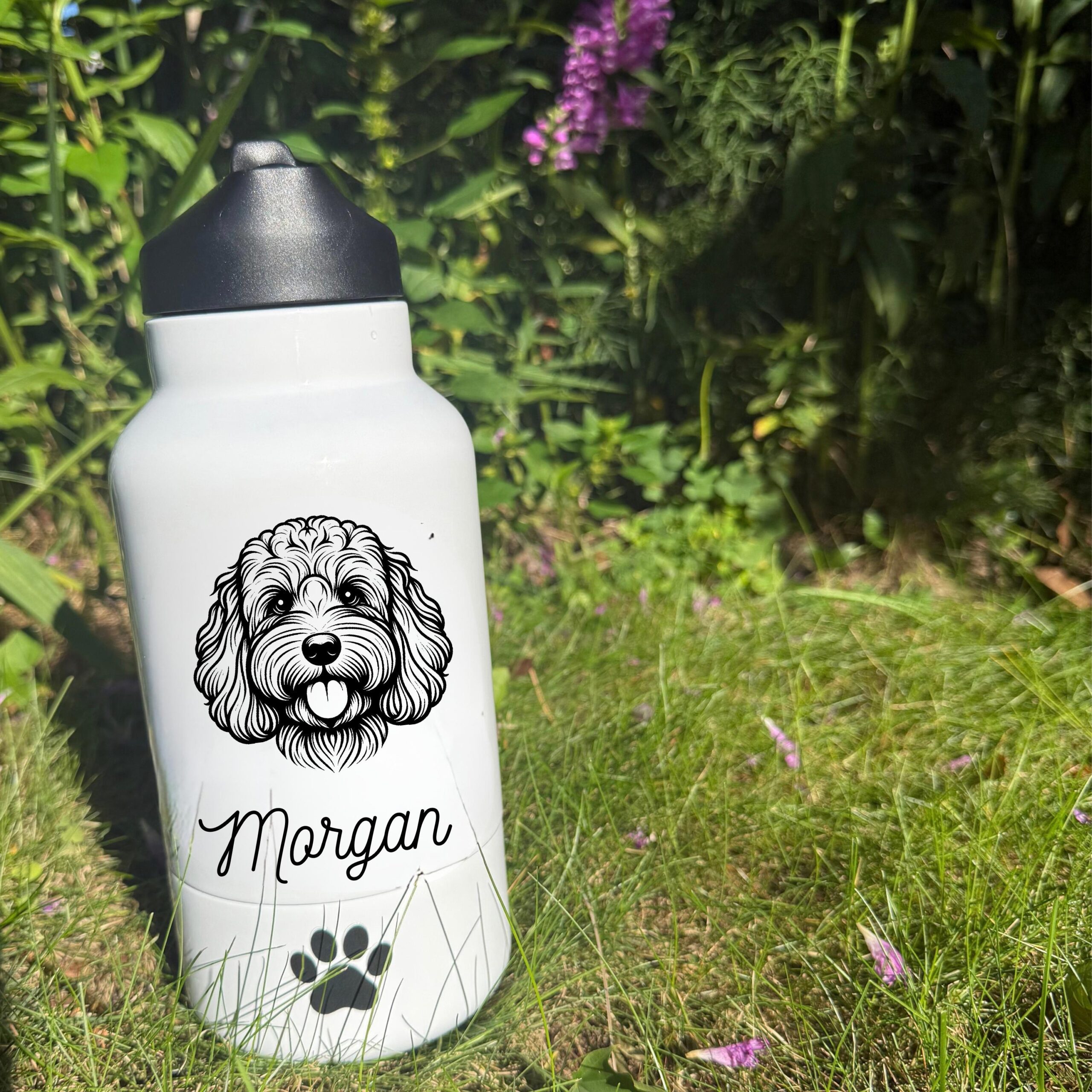 Chow Chow, Clumber Spaniel or Cockapoo Custom Pet Portrait Bottle and bowl - Image 3