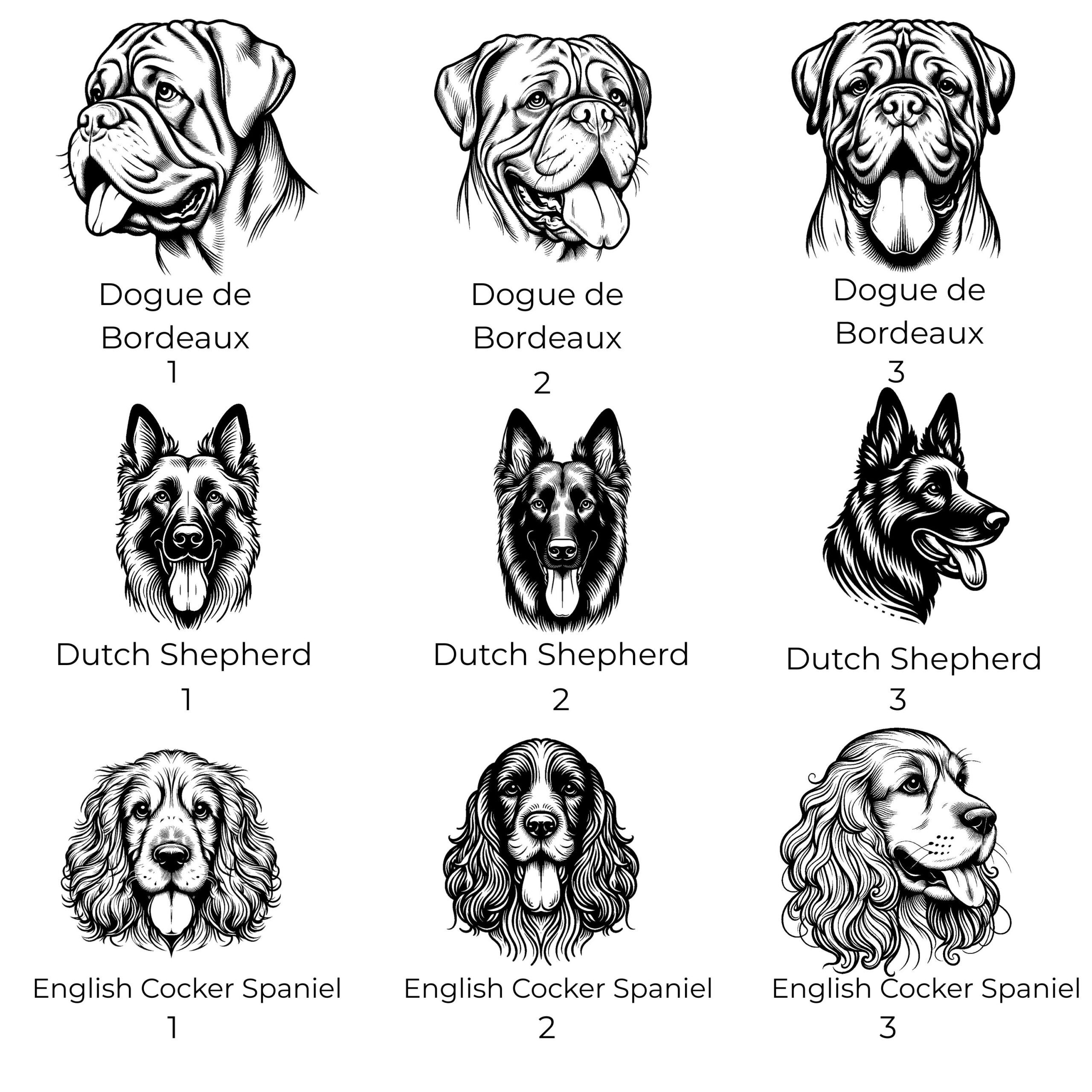 Dogue de Bordeaux, Dutch Shepherd or English Cocker Spaniel Custom Pet Portrait Bottle and bowl - Image 4