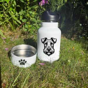 Irish Terrier, Spaniel, Wolfhound  Custom Pet Portrait Bottle and bowl