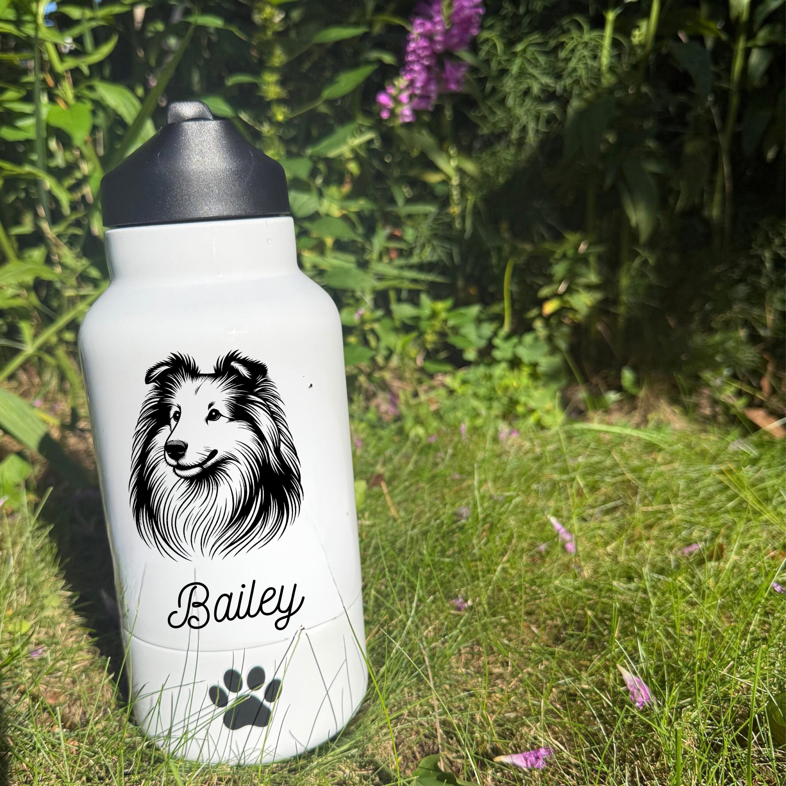 Sealyham Terrier, Shetland Sheepdog or Shiba Inu Custom Pet Portrait Bottle and bowl - Image 3