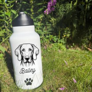 Alternative view of Vizsla, Weimaraner or Treeing Walker Coonhound Custom Pet Portrait Bottle and bowl