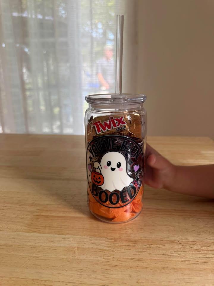 Halloween Boo Cup with Treats | Reusable Ghost Cup with Straw | Candy & Toy Filled Halloween Gift | Kids Boo Basket | Spooky Season Gift - Image 4