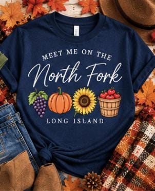 North Fork Long Island Shirt | Meet Me on the North Fork Tee | Long Island Fall Shirt | Winery Shirt | Pumpkin & Apple Picking Tee - Image 2