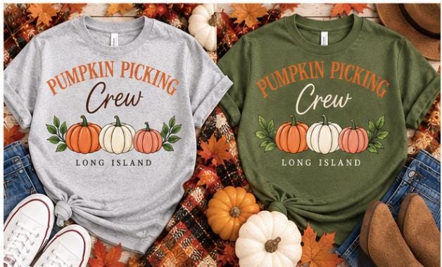 Pumpkin Picking Crew Shirt | Long Island Fall Shirt | Pumpkin Patch Tee | Fall Family Shirt | Apple Picking Tee | Autumn Long Island - Image 2