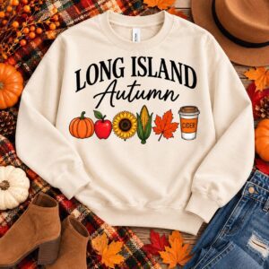 Long Island Autumn Crewneck Sweatshirt | Long Island Fall Shirt | Pumpkin Apple Cider Sweatshirt | LI Fall Crewneck | Cozy Fall Gift