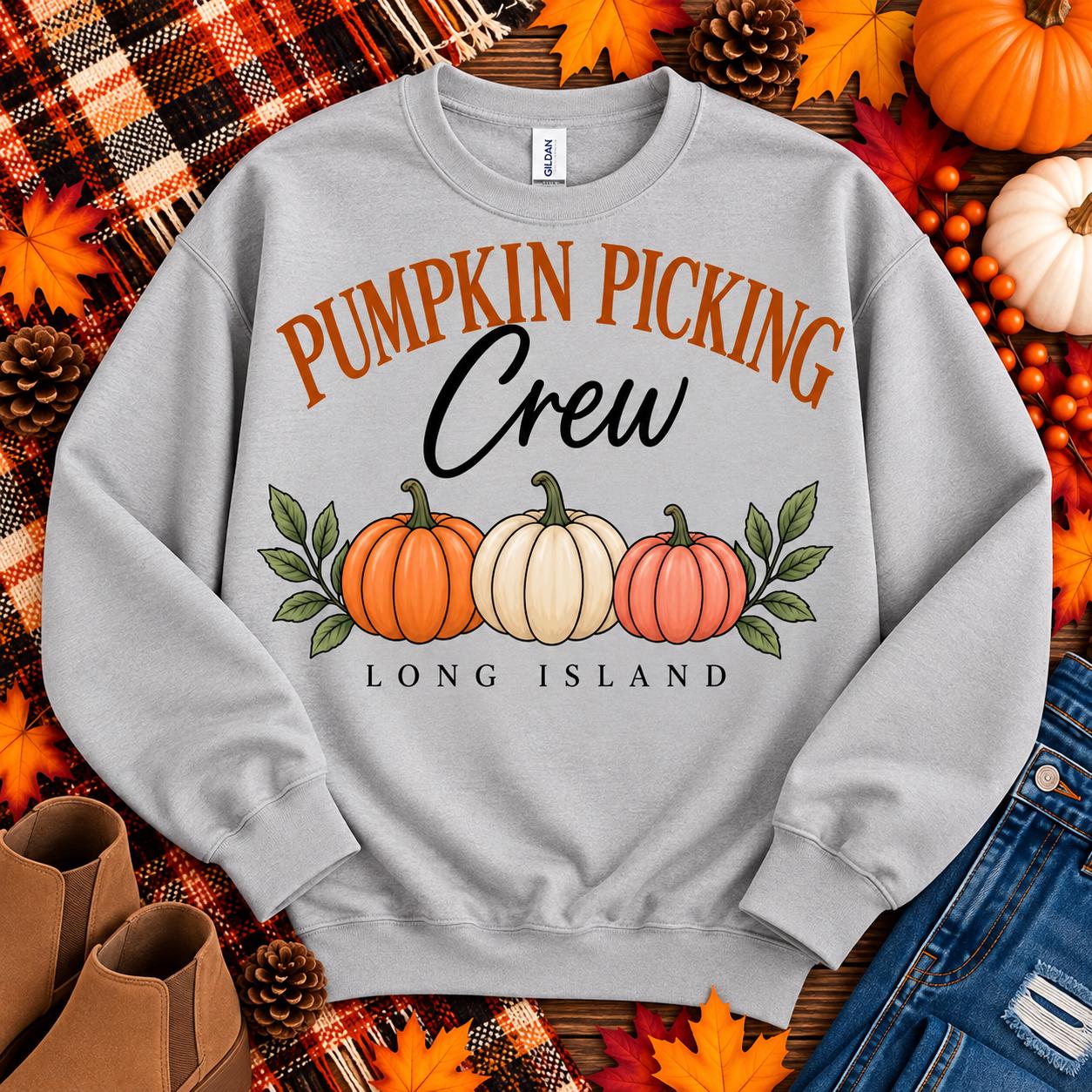 Pumpkin Picking Crew Sweatshirt | Long Island Fall Crewneck | Pumpkin Patch Sweatshirt | Fall Long Island Shirt | Autumn Farm Gift - Image 2