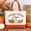 Pumpkin Picking Crew Tote | Long Island Fall Market Bag (14.96" x 18.5")