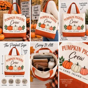 Alternative view of Pumpkin Picking Crew Tote | Long Island Fall Market Bag (14.96" x 18.5")