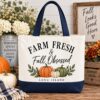 Farm Fresh Fall Obsessed Tote | Long Island Pumpkin Patch Bag (14.96" x 18.5")