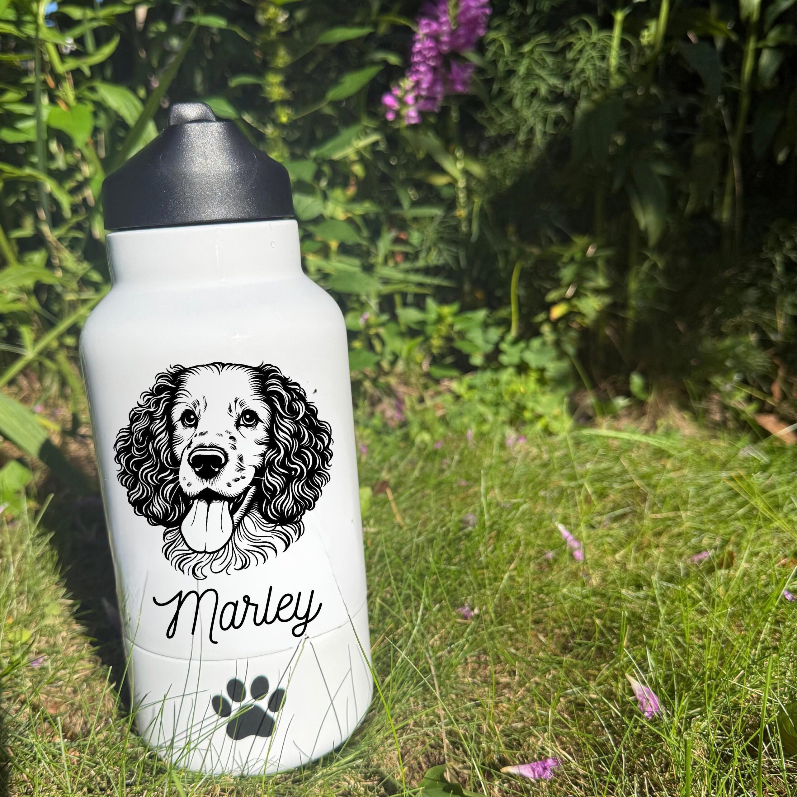 American Pit Bull Terrier, American Staffordshire Terrier or American Water Spaniel Personalized Dog Water Bottle with Bowl - Image 4