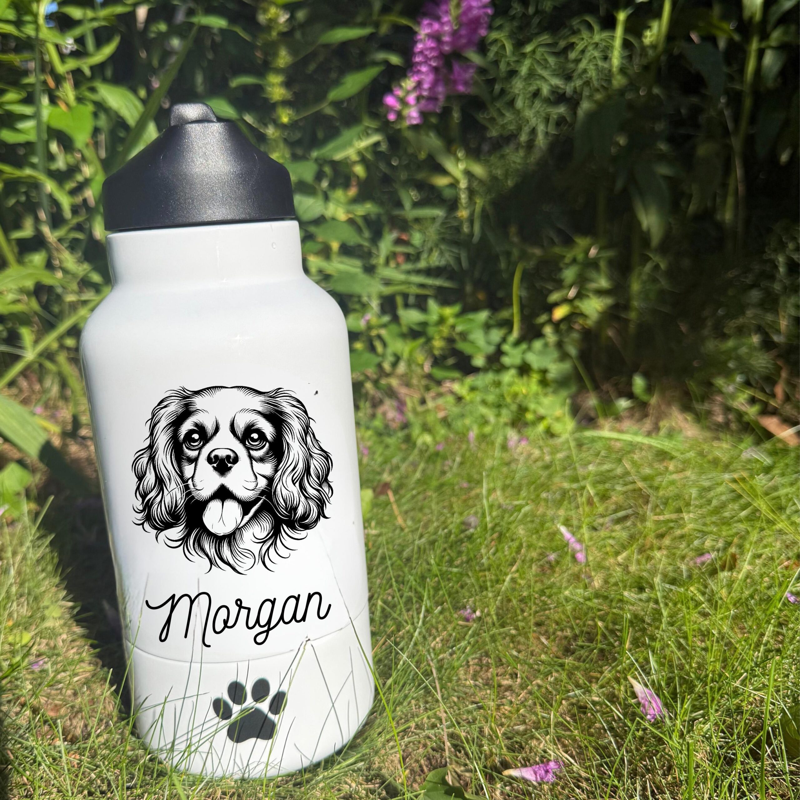 Cavalier King Charles Spaniel, Chesapeake Bay Retriever or Chihuahua Custom Pet Portrait Bottle and bowl - Image 3