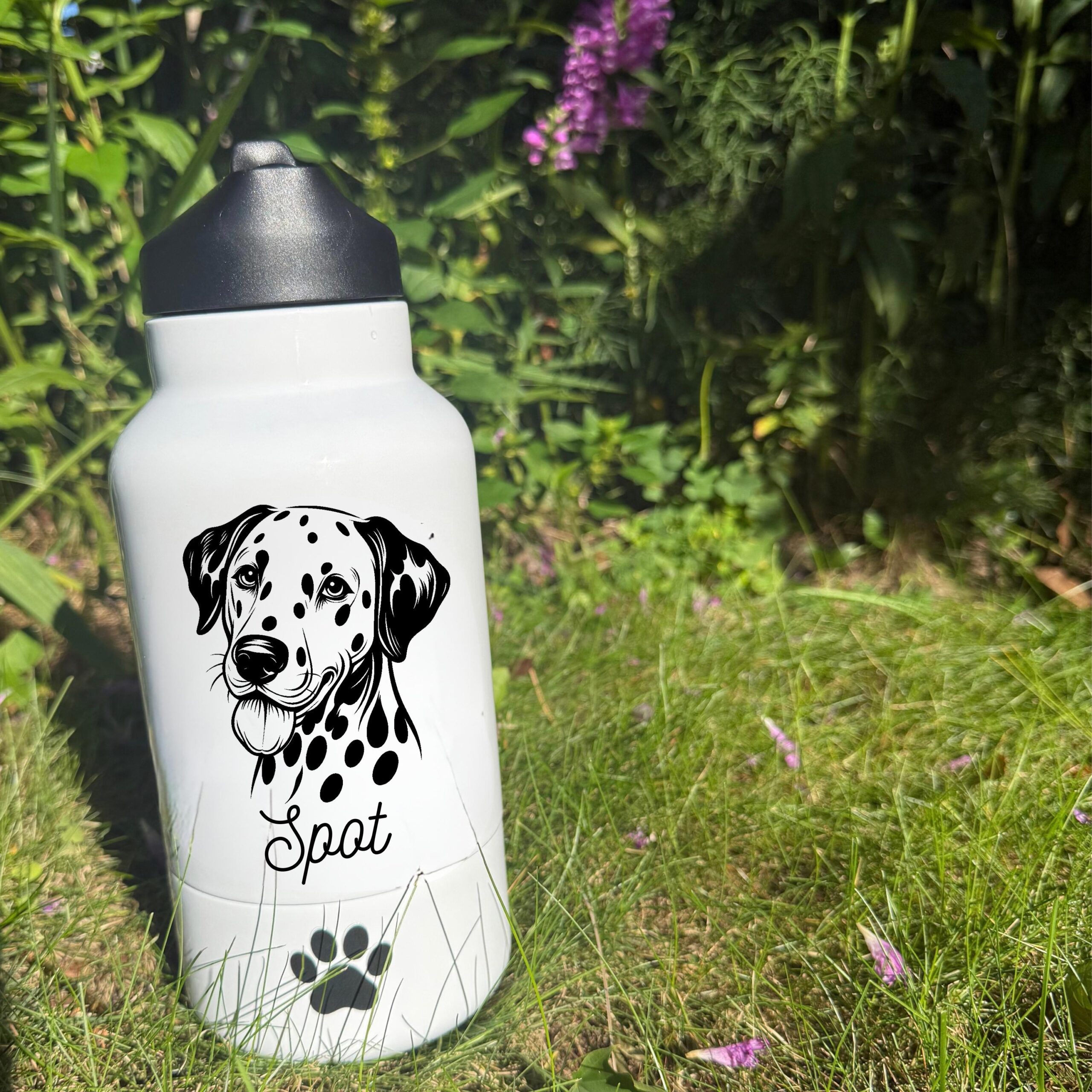 Curly-Coated Retriever, Dachshund & Dalmatian Custom Pet Portrait Bottle and bowl - Image 3