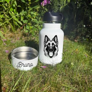 Alternative view of English Setter,  English Foxhound,  English Springer Spaniel  Custom Pet Portrait Bottle and bowl