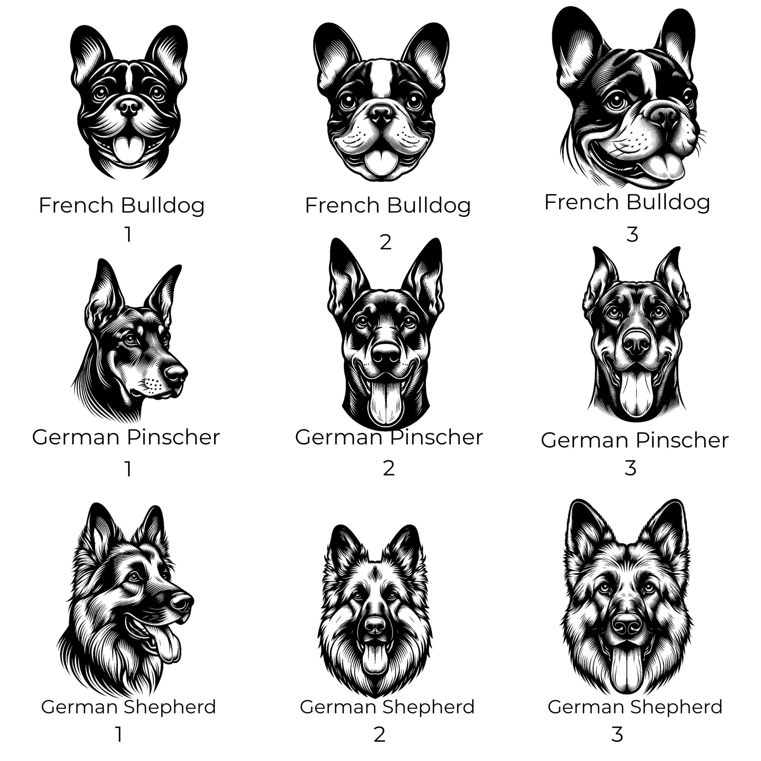 German Pinscher , French Bulldog or German Shepherd Custom Pet Portrait Bottle and bowl - Image 4