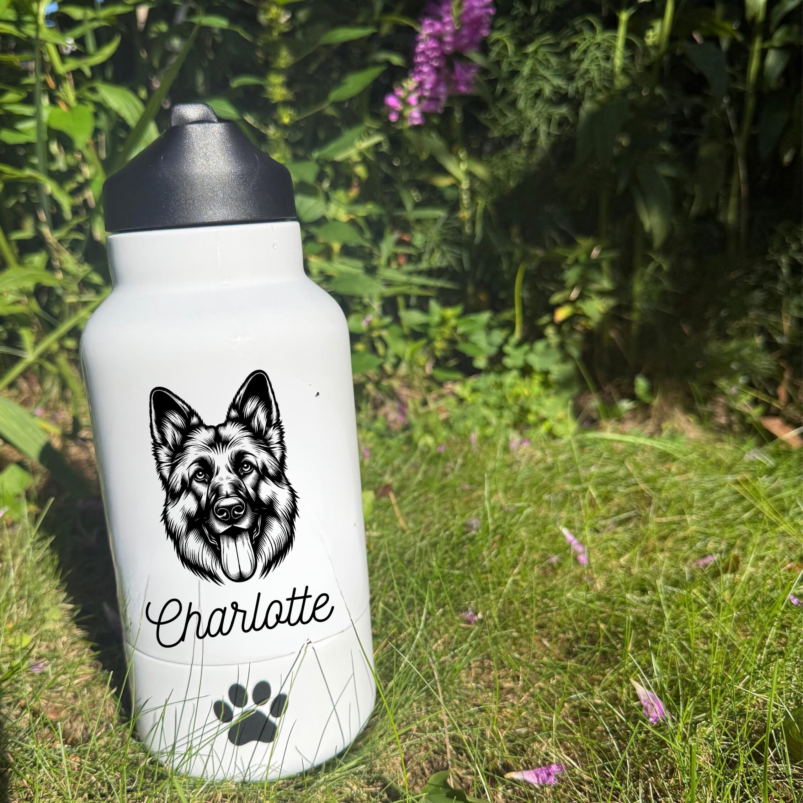 German Pinscher , French Bulldog or German Shepherd Custom Pet Portrait Bottle and bowl - Image 3