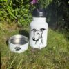 Harrier, Havanese & Ibizan Hound  Custom Pet Portrait Bottle and bowl