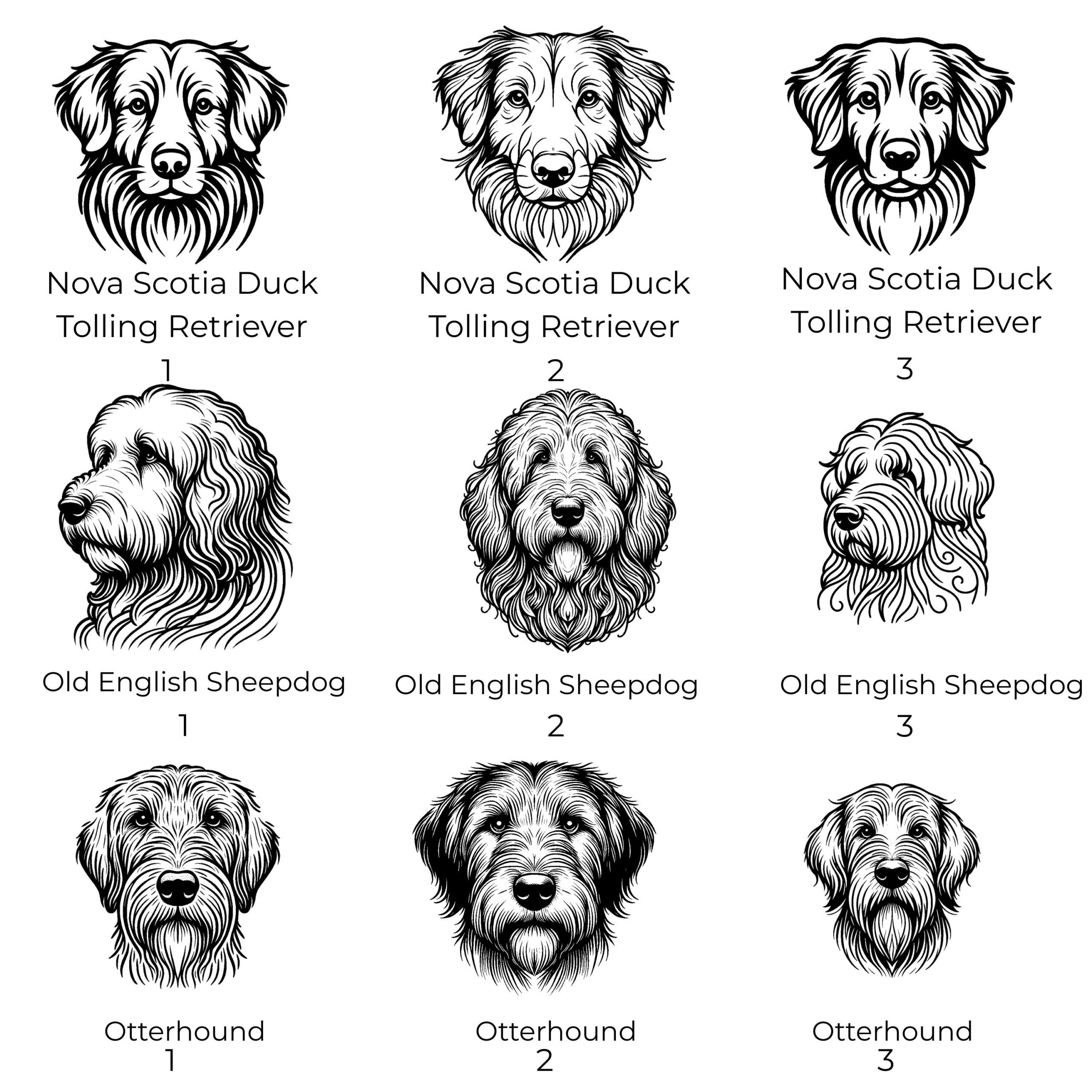 Nova Scotia Duck Tolling Retriever, Old English Sheepdog or Otterhound Custom Pet Portrait Bottle and bowl - Image 4