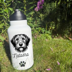 Nova Scotia Duck Tolling Retriever, Old English Sheepdog or Otterhound Custom Pet Portrait Bottle and bowl