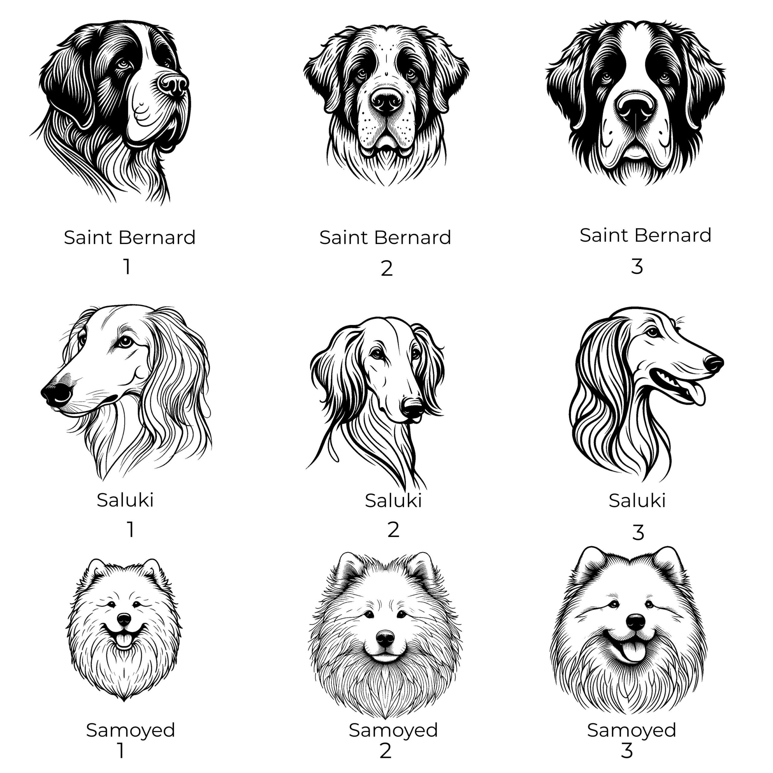 Saint Bernard, Saluki or Samoyed Custom Pet Portrait Bottle and bowl - Image 4