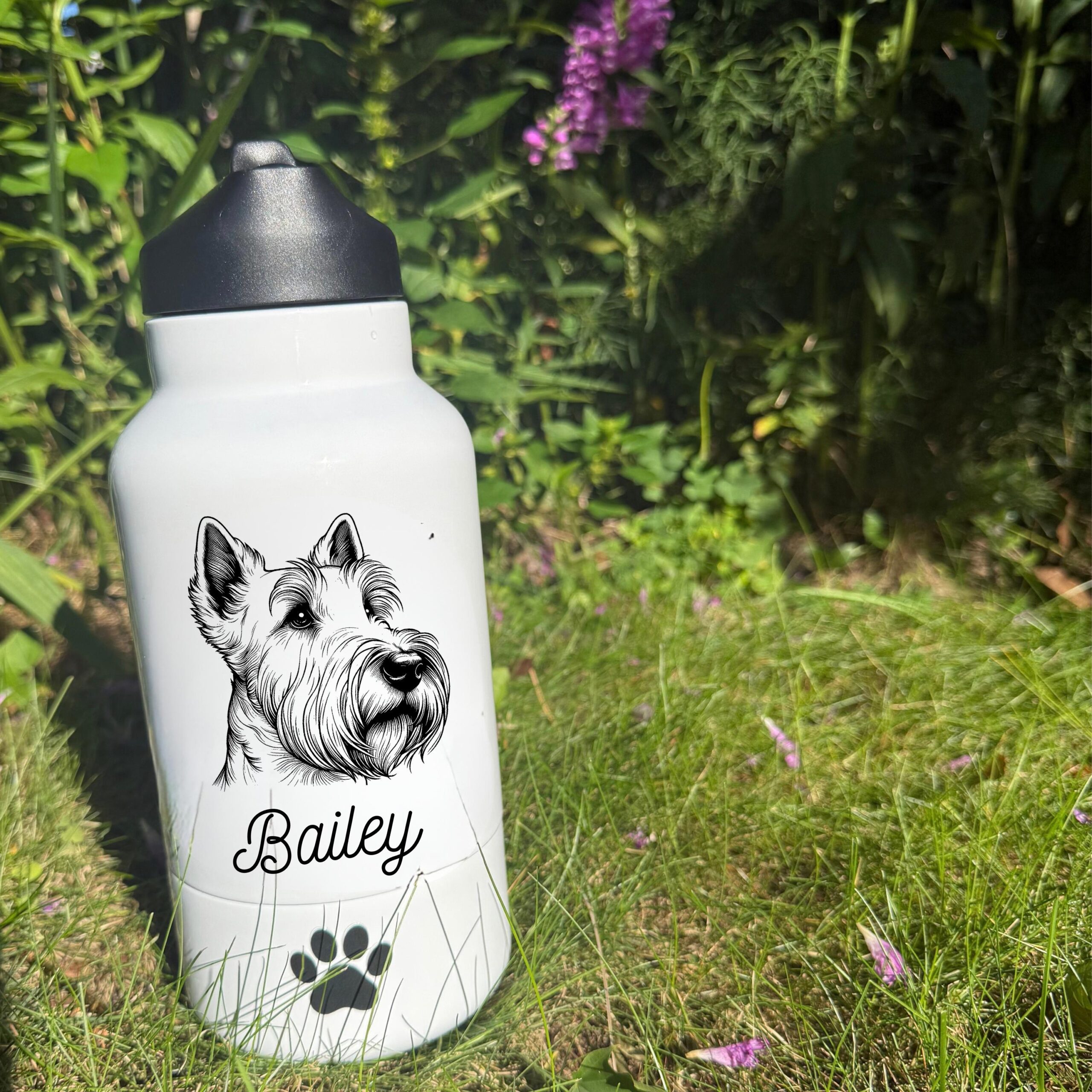 Schipperke, Scottish Deerhound or Scottish Terrier Custom Pet Portrait Bottle and bowl - Image 3