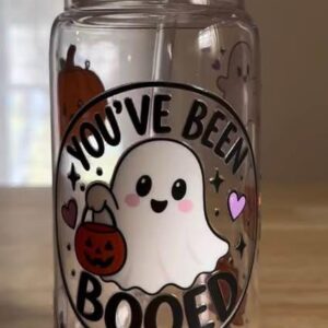 Alternative view of Halloween Boo Cup with Treats | Reusable Ghost Cup with Straw | Candy & Toy Filled Halloween Gift | Kids Boo Basket | Spooky Season Gift