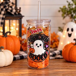 Halloween Boo Cup with Treats | Reusable Ghost Cup with Straw | Candy & Toy Filled Halloween Gift | Kids Boo Basket | Spooky Season Gift